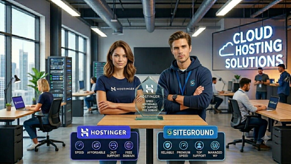 Hostinger vs SiteGround pricing and performance comparison chart