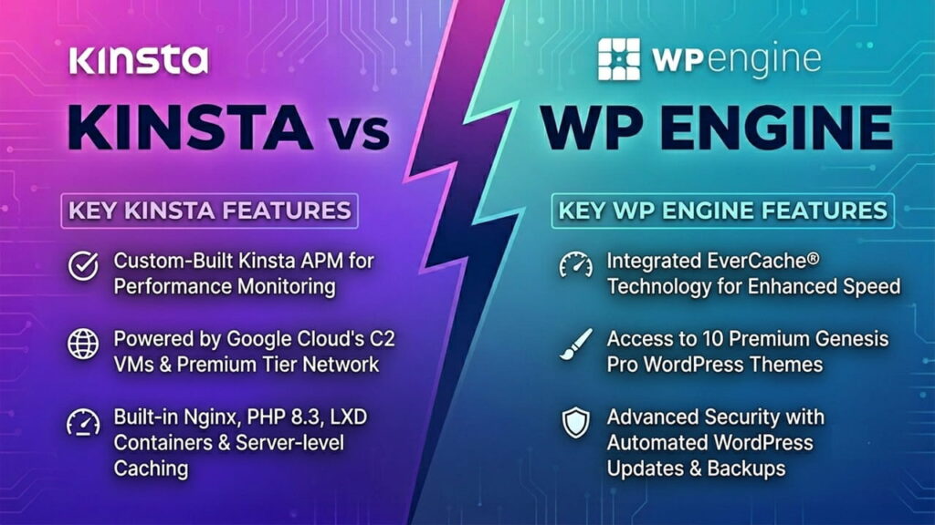 Kinsta vs wp engine features - which is best?
