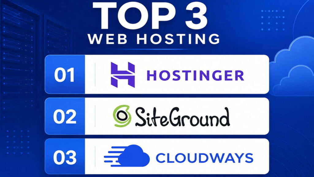 Top 3 web hosting providers